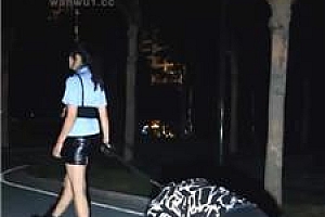 【泡泡】深夜户外狗链遛狗犬化 bf44287