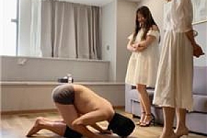 【暖】【黑兔】双S调教，双视角，超美白色连衣裙 JS250525-24